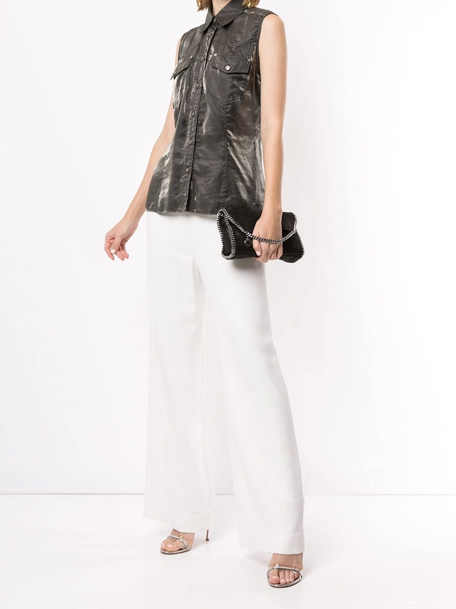 Cheap Women Versace sleeveless shirt metallic 0716